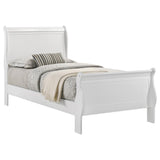 Louis Philippe White 47-inch Twin Sleigh Panel Bed from Coaster - Luna Furniture