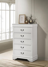 Louis Philippe White 5-Drawer Bedroom Chest from Coaster - Luna Furniture