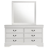 Louis White Philippe 6-Drawer Dresser and Mirror from Coaster - Luna Furniture