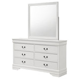 Louis White Philippe 6-Drawer Dresser and Mirror from Coaster - Luna Furniture
