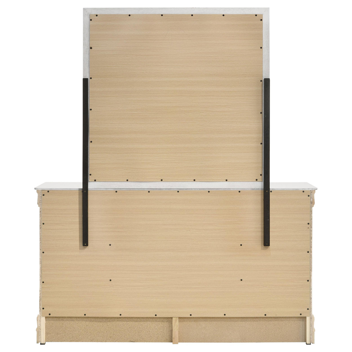 Louis White Philippe 6-Drawer Dresser and Mirror from Coaster - Luna Furniture