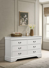Louis Philippe White 6-Drawer Dresser from Coaster - Luna Furniture