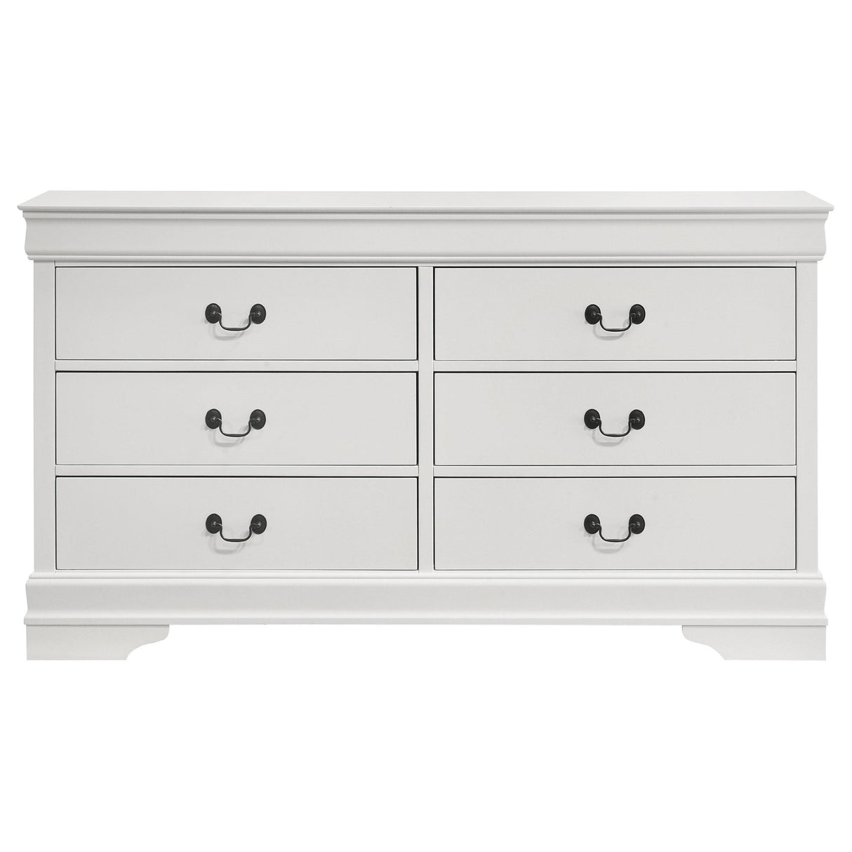 Louis Philippe White 6-Drawer Dresser from Coaster - Luna Furniture