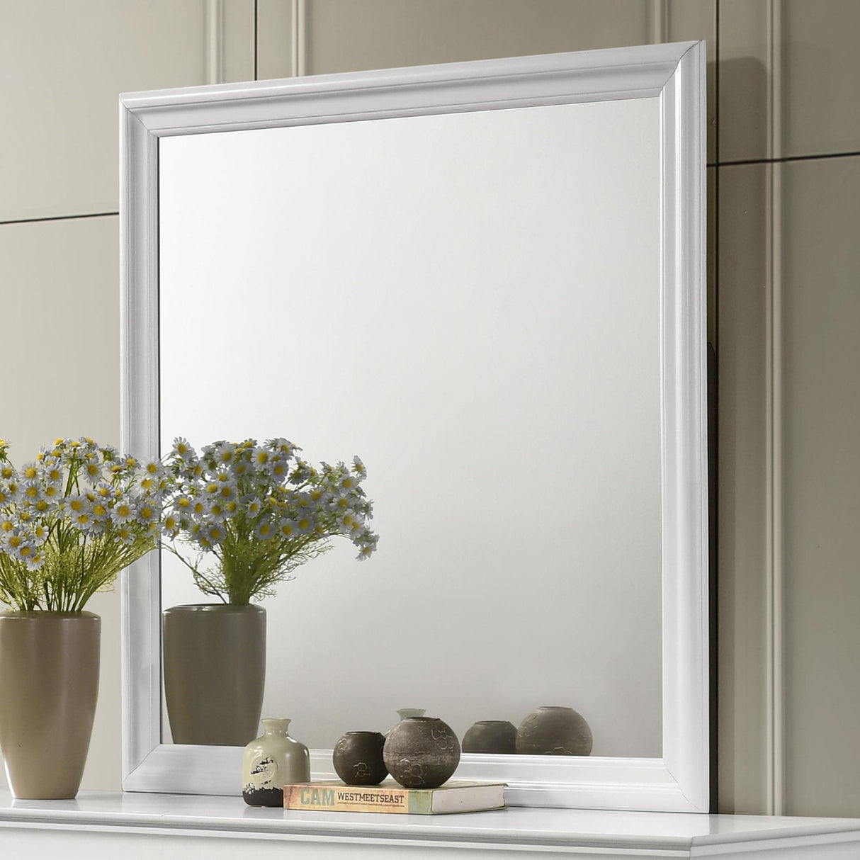 Louis Philippe White Dresser Mirror (Mirror Only) from Coaster - Luna Furniture