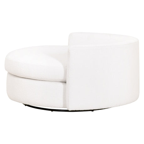 Lourne Grand Swivel Sofa Chair in Livesmart Boucle-Snow from Essentials For Living - Luna Furniture