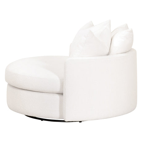 Lourne Grand Swivel Sofa Chair in Livesmart Boucle-Snow from Essentials For Living - Luna Furniture