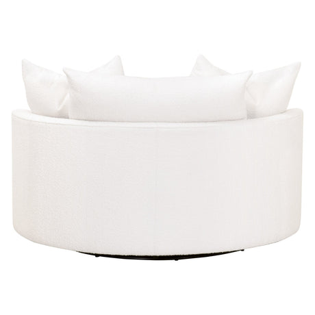Lourne Grand Swivel Sofa Chair in Livesmart Boucle-Snow from Essentials For Living - Luna Furniture
