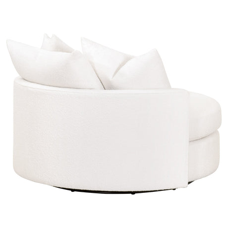 Lourne Grand Swivel Sofa Chair in Livesmart Boucle-Snow from Essentials For Living - Luna Furniture