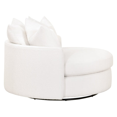 Lourne Grand Swivel Sofa Chair in Livesmart Boucle-Snow from Essentials For Living - Luna Furniture