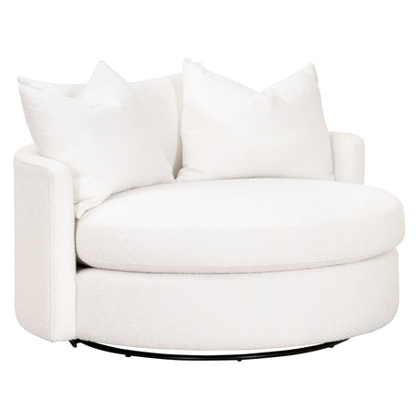 Lourne Grand Swivel Sofa Chair in Livesmart Boucle-Snow from Essentials For Living - Luna Furniture