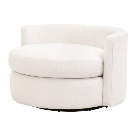 Lourne Petite Swivel Sofa Chair in Livesmart Boucle-Snow from Essentials For Living - Luna Furniture