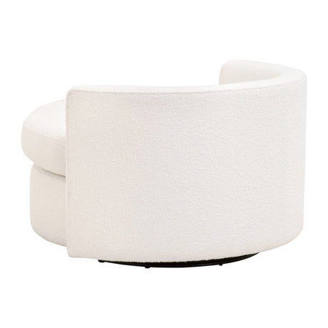 Lourne Petite Swivel Sofa Chair in Livesmart Boucle-Snow from Essentials For Living - Luna Furniture