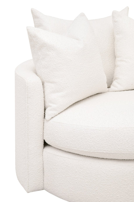 Lourne Petite Swivel Sofa Chair in Livesmart Boucle-Snow from Essentials For Living - Luna Furniture