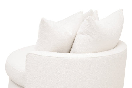 Lourne Petite Swivel Sofa Chair in Livesmart Boucle-Snow from Essentials For Living - Luna Furniture