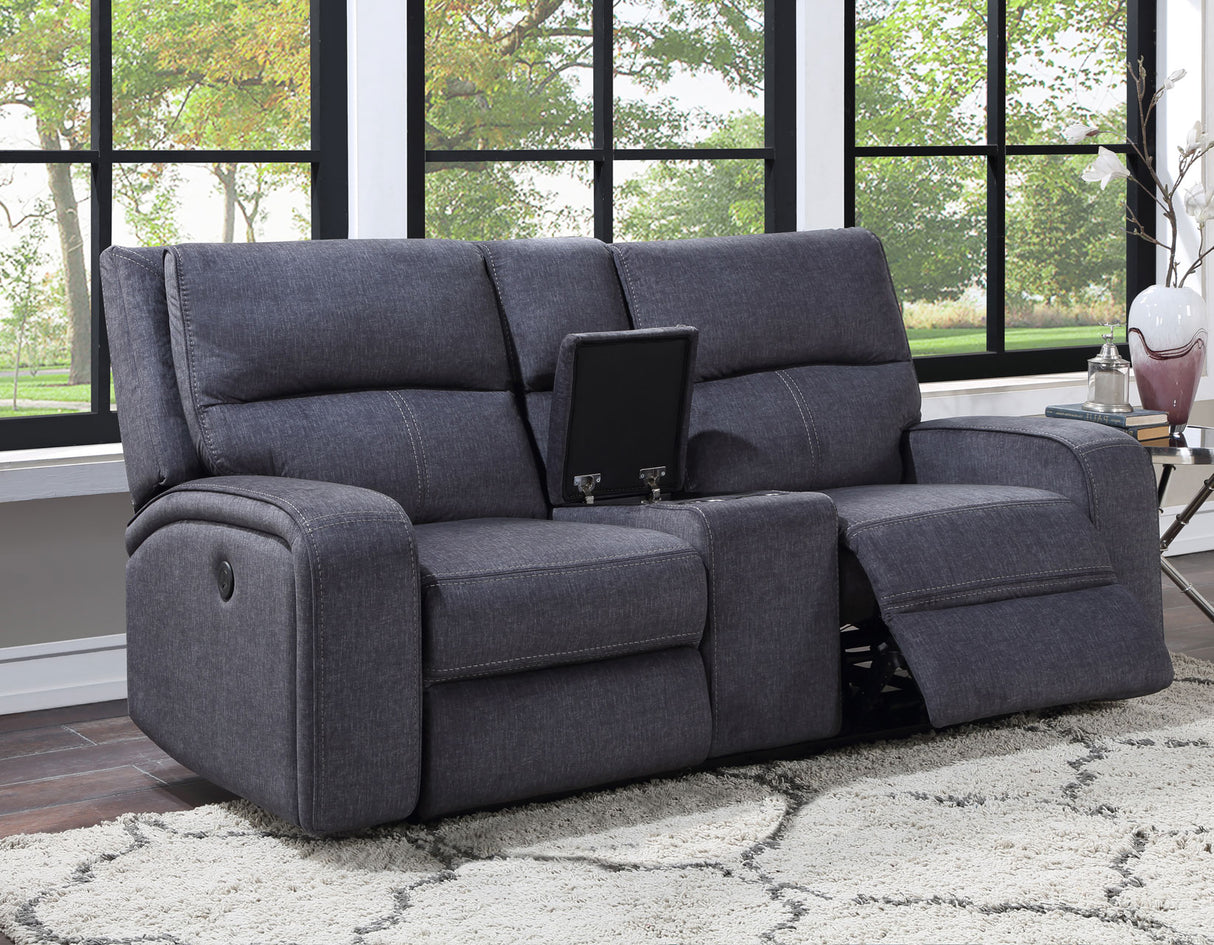 Lovell Charcoal Power Console Loveseat from Steve Silver - Luna Furniture