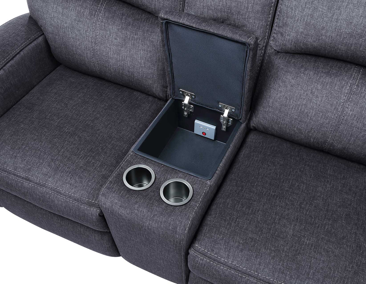 Lovell Charcoal Power Console Loveseat from Steve Silver - Luna Furniture