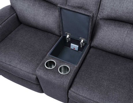 Lovell Charcoal Power Console Loveseat from Steve Silver - Luna Furniture