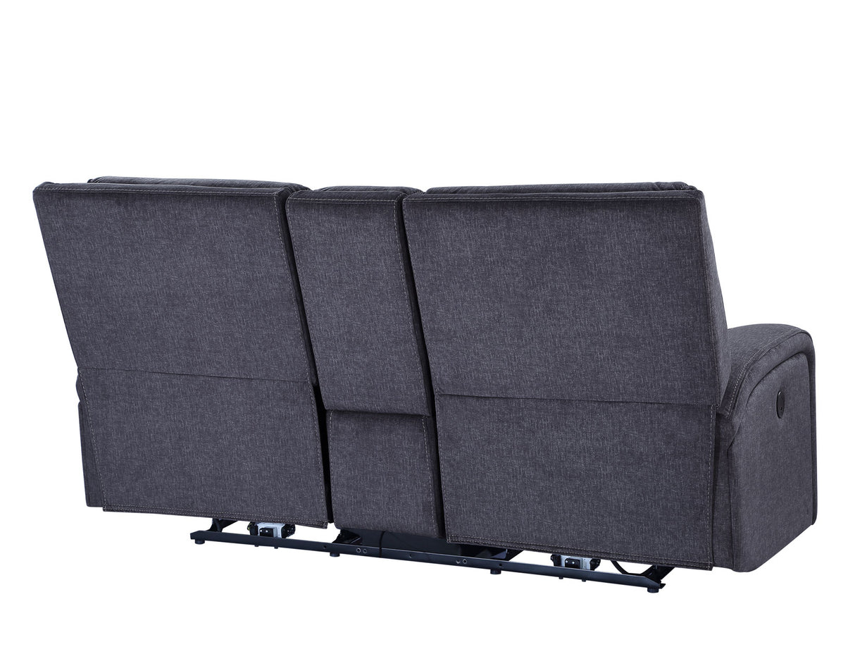 Lovell Charcoal Power Console Loveseat from Steve Silver - Luna Furniture