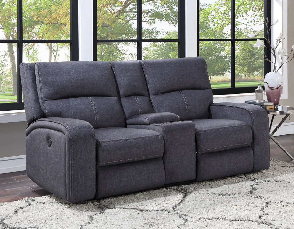 Lovell Charcoal Power Console Loveseat from Steve Silver - Luna Furniture