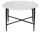Loxie White 29.5″ Round Solid Marble Top Cocktail Table from Steve Silver - Luna Furniture