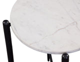 Loxie White 3-Piece Round Solid Marble Top Table Set from Steve Silver - Luna Furniture