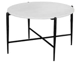 Loxie White 3-Piece Round Solid Marble Top Table Set from Steve Silver - Luna Furniture