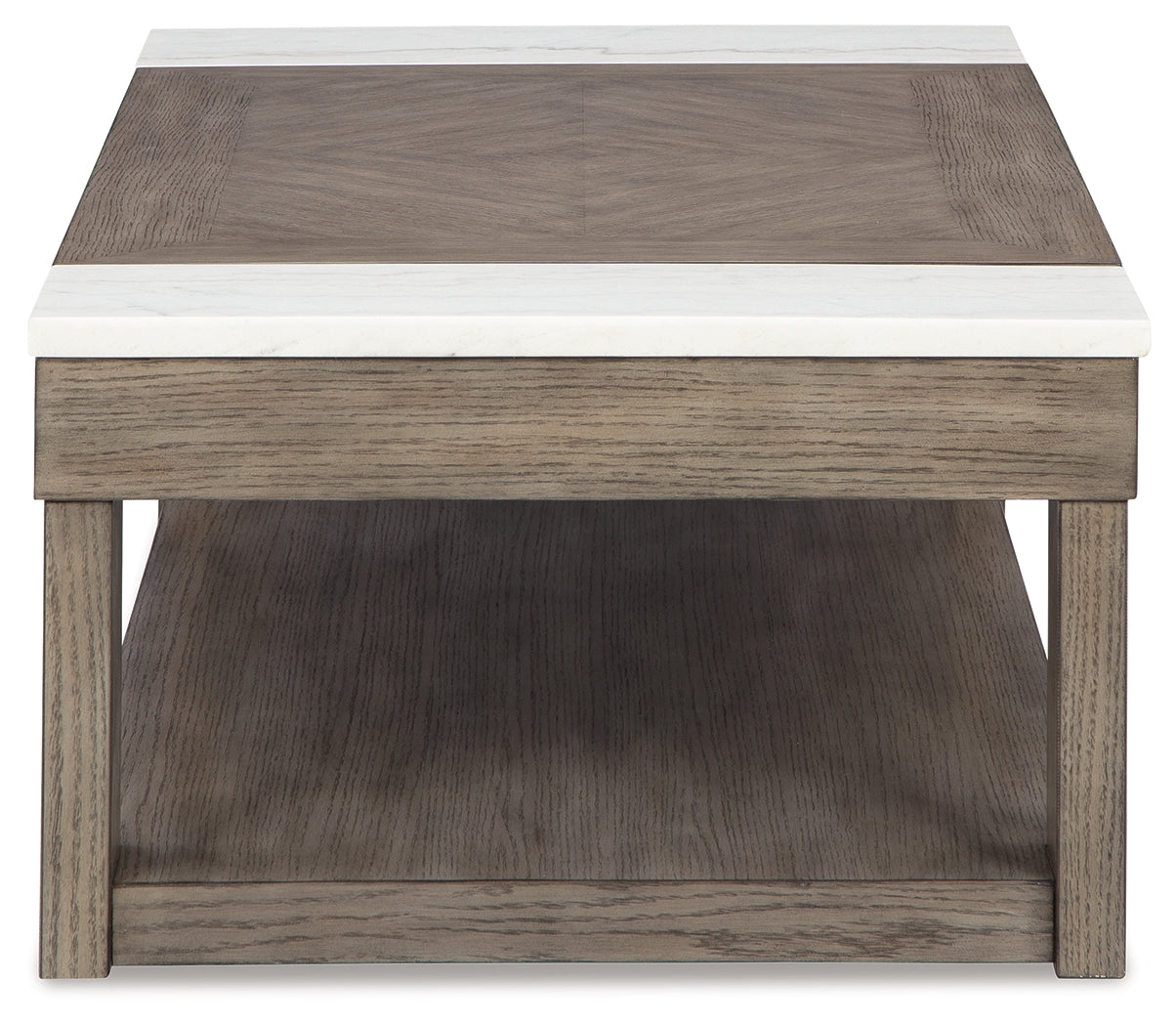 Loyaska Coffee Table with 2 End Tables in Grayish Brown/White from Ashley - Luna Furniture