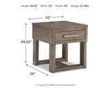 Loyaska Coffee Table with 2 End Tables in Grayish Brown/White from Ashley - Luna Furniture