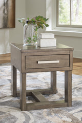 Loyaska Coffee Table with 2 End Tables in Grayish Brown/White from Ashley - Luna Furniture