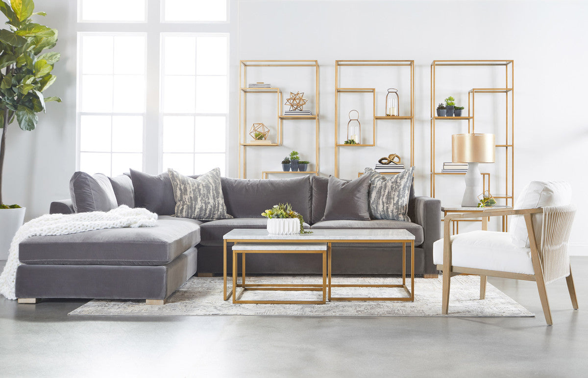 Harbor Club Chair in Livesmart Peyton-Pearl, White Rope, Smoke Gray Oak from Essentials For Living - Luna Furniture