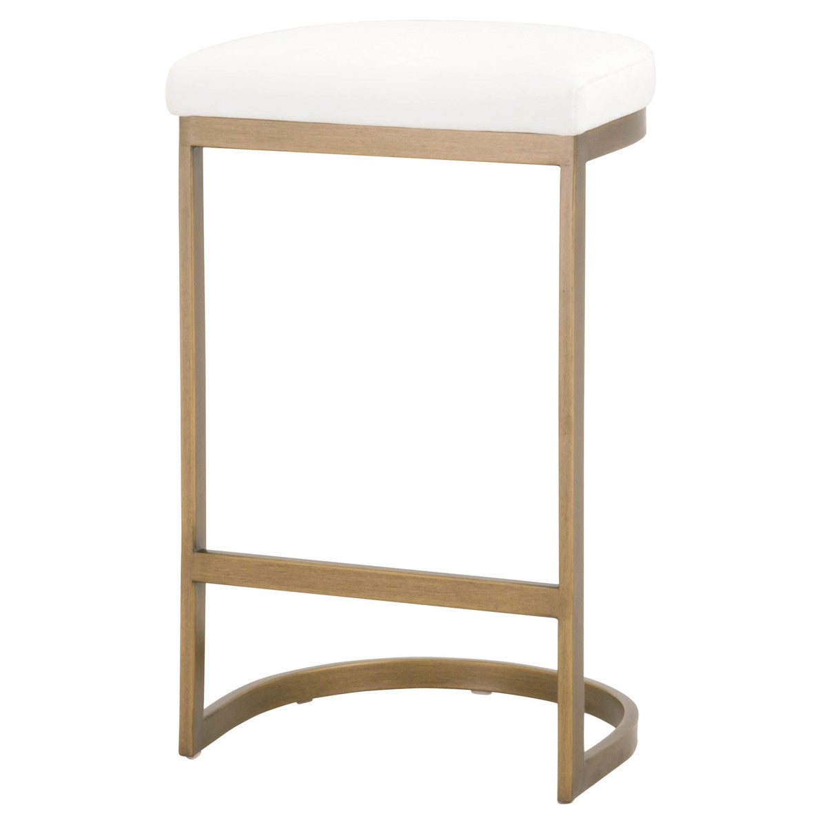 Cresta Counter Stool in Livesmart Peyton-Pearl, Brushed Gold from Essentials For Living - Luna Furniture