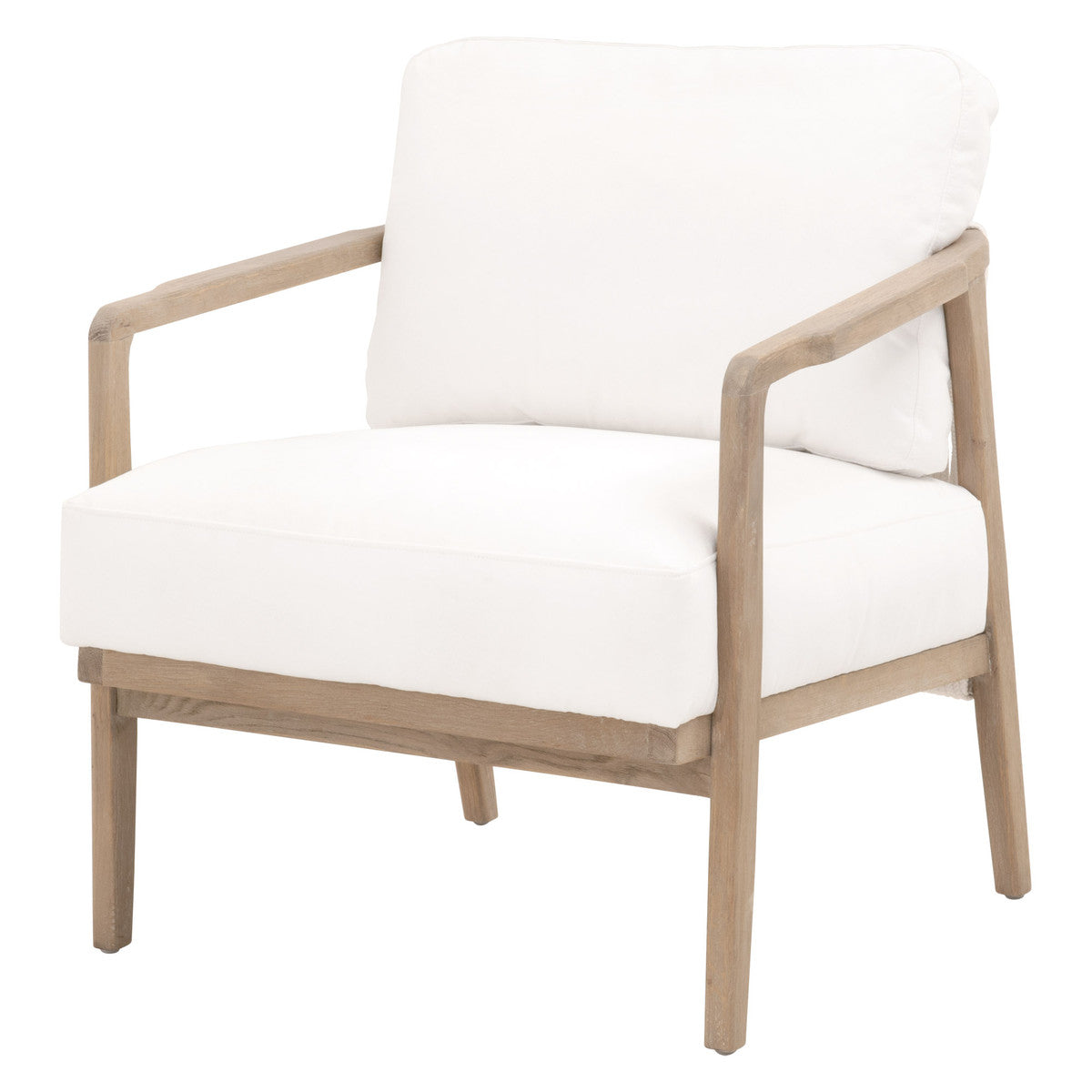 Harbor Club Chair in Livesmart Peyton-Pearl, White Rope, Smoke Gray Oak from Essentials For Living - Luna Furniture
