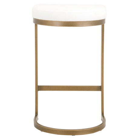 Cresta Counter Stool in Livesmart Peyton-Pearl, Brushed Gold from Essentials For Living - Luna Furniture