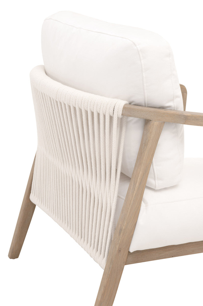 Harbor Club Chair in Livesmart Peyton-Pearl, White Rope, Smoke Gray Oak from Essentials For Living - Luna Furniture
