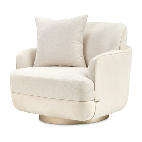 Aurora Moonlight Swivel Chair Linen Moonlight from Michael Amini - Luna Furniture