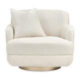 Aurora Moonlight Swivel Chair Linen Moonlight from Michael Amini - Luna Furniture