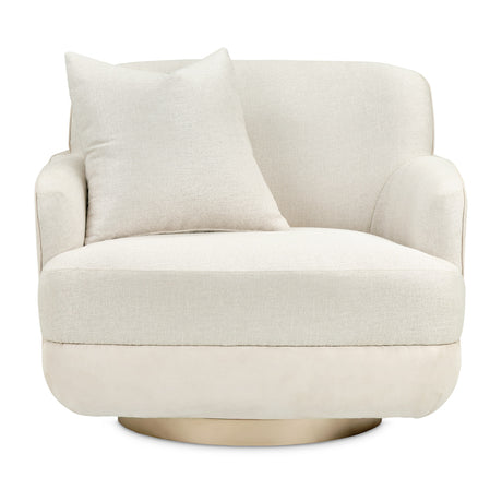Aurora Moonlight Swivel Chair Linen Moonlight from Michael Amini - Luna Furniture