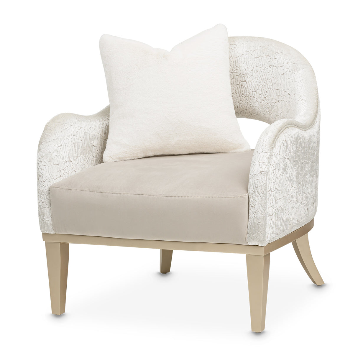Yvette Medium Champagne Accent Chair Porcini Medium Champagne from Michael Amini - Luna Furniture