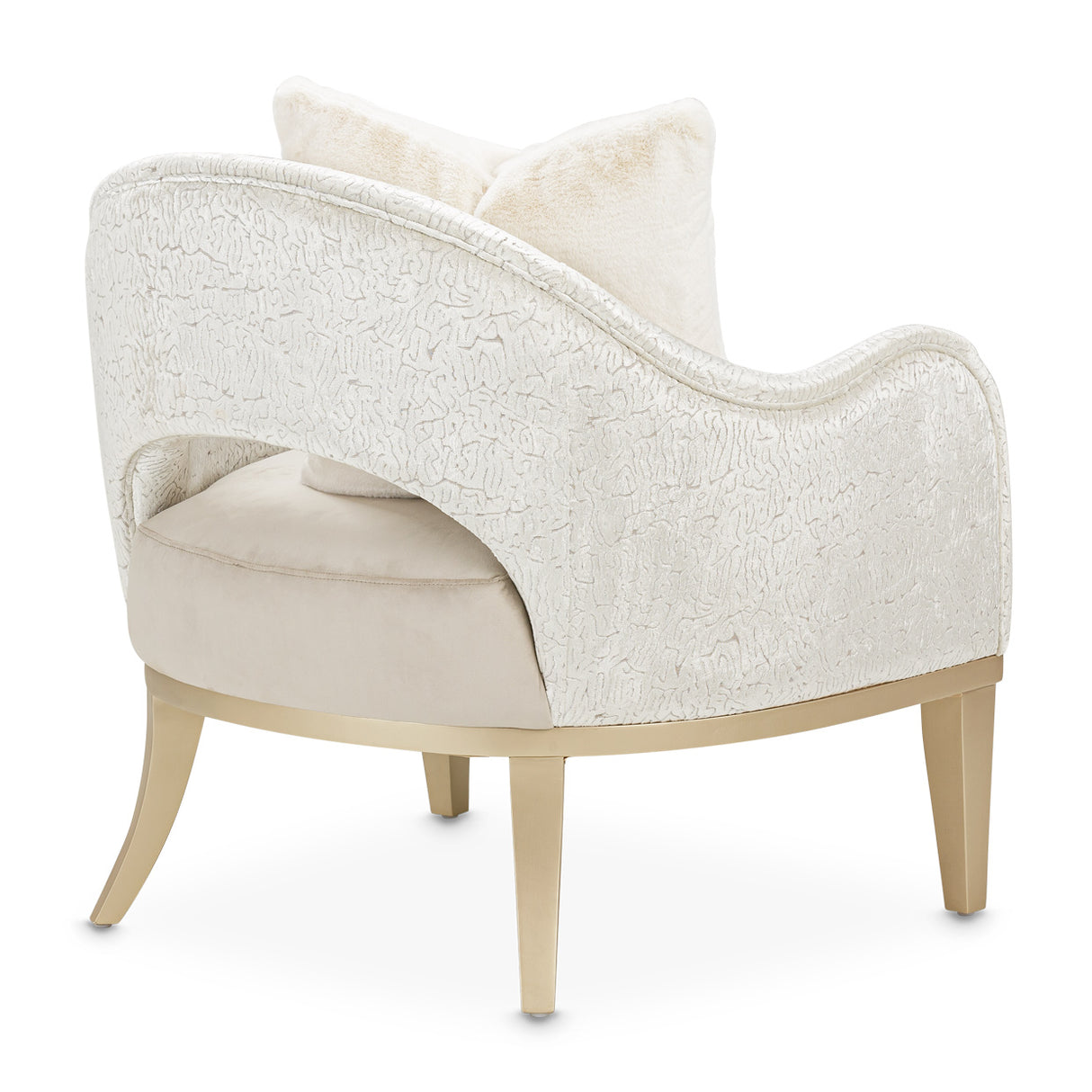 Yvette Medium Champagne Accent Chair Porcini Medium Champagne from Michael Amini - Luna Furniture