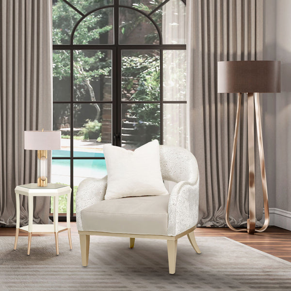 Yvette Medium Champagne Accent Chair Porcini Medium Champagne