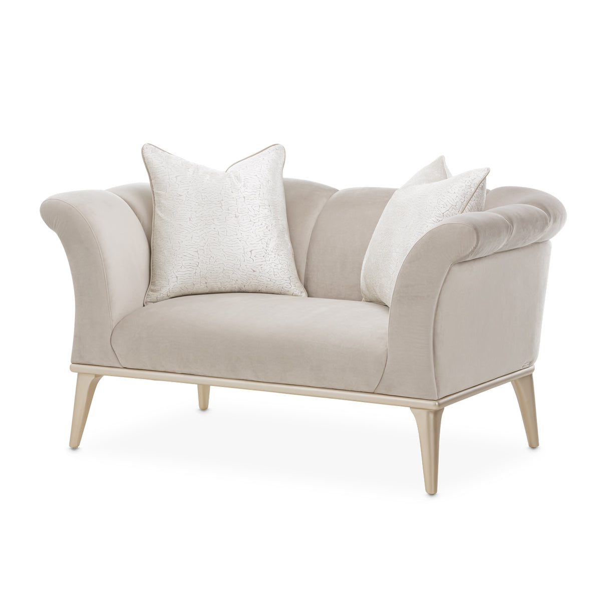Yvette Medium Champagne Chair and Half from Michael Amini - Luna Furniture