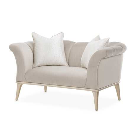 Yvette Medium Champagne Chair and Half from Michael Amini - Luna Furniture