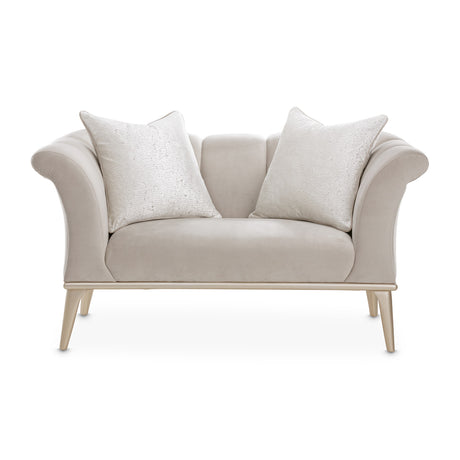 Yvette Medium Champagne Chair and Half from Michael Amini - Luna Furniture