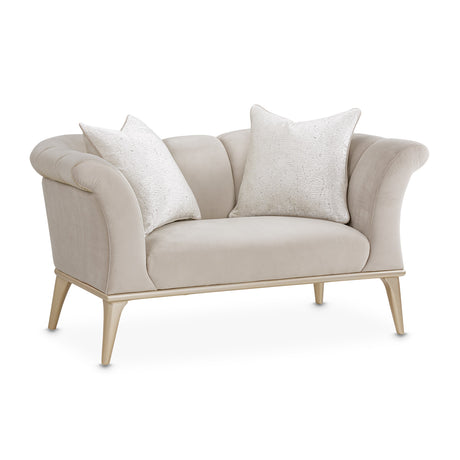 Yvette Medium Champagne Chair and Half from Michael Amini - Luna Furniture