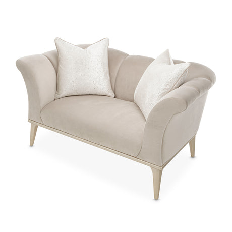 Yvette Medium Champagne Chair and Half from Michael Amini - Luna Furniture