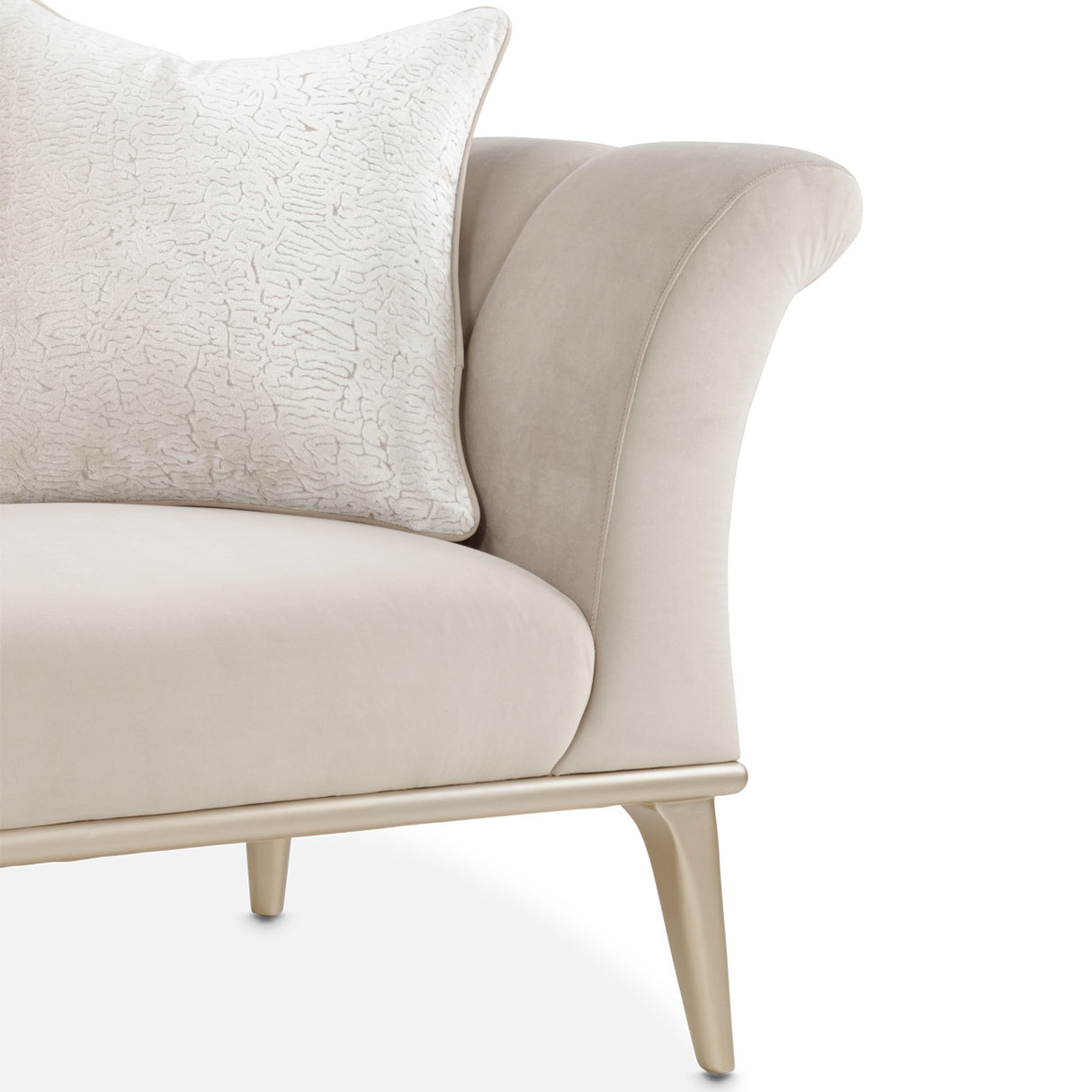 Yvette Medium Champagne Chair and Half from Michael Amini - Luna Furniture