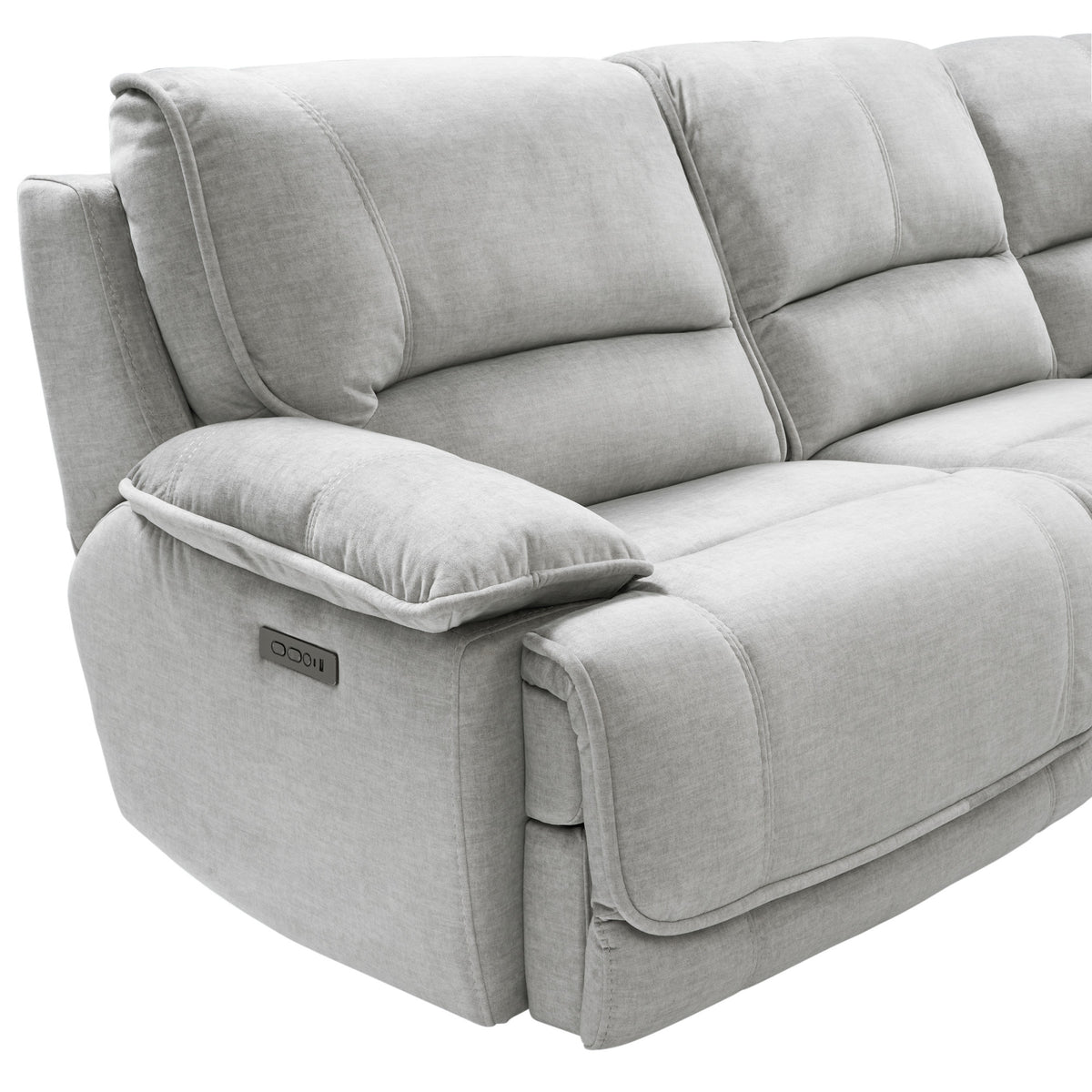 Olsen 3-Piece Dual-Power Zero-Gravity Modular Reclining Sofa, Silver from Steve Silver - Luna Furniture