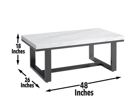 Lucca White Marble Top Cocktail Table from Steve Silver - Luna Furniture