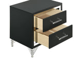Lucia Black 2-Drawer Nightstand from Coaster - Luna Furniture