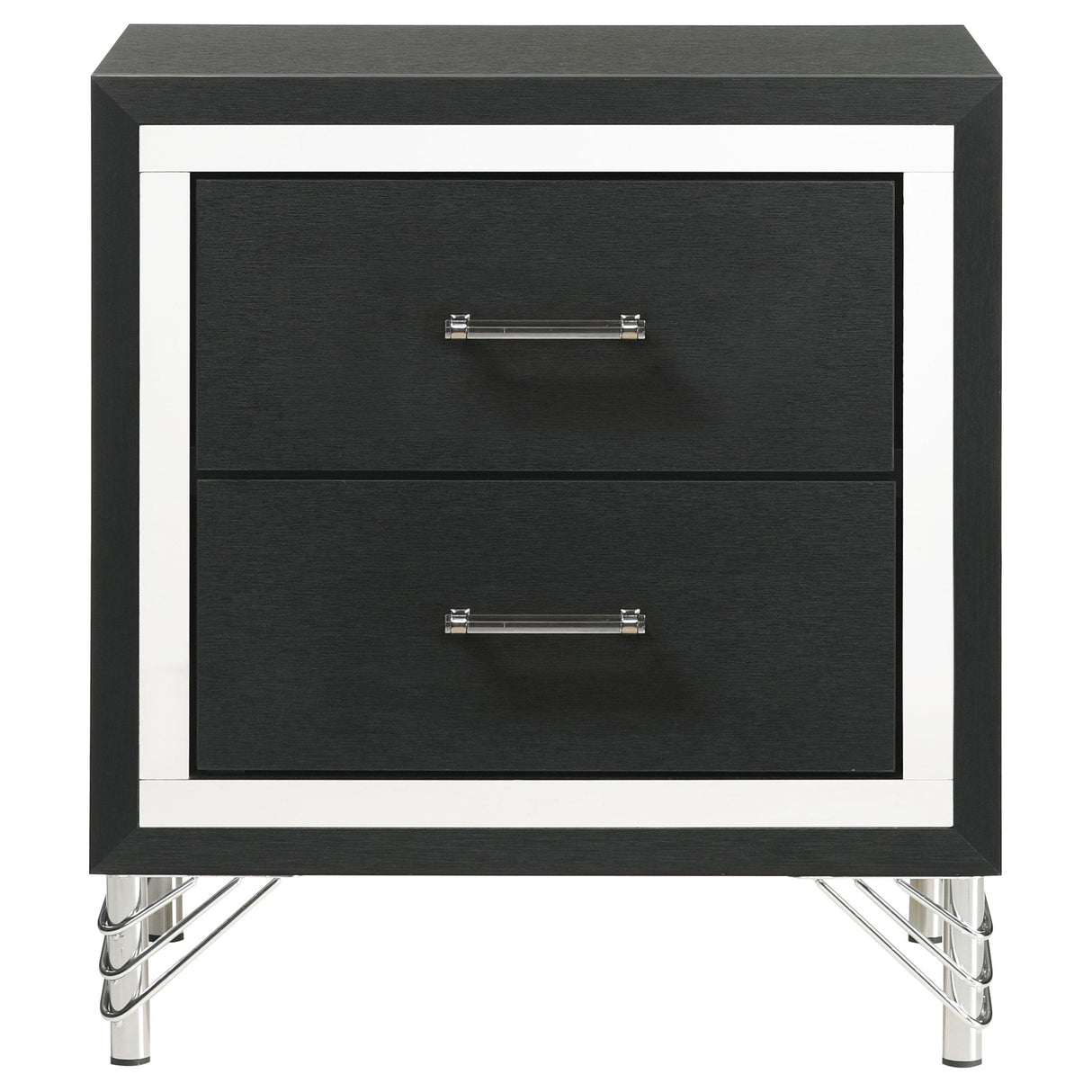 Lucia Black 2-Drawer Nightstand from Coaster - Luna Furniture